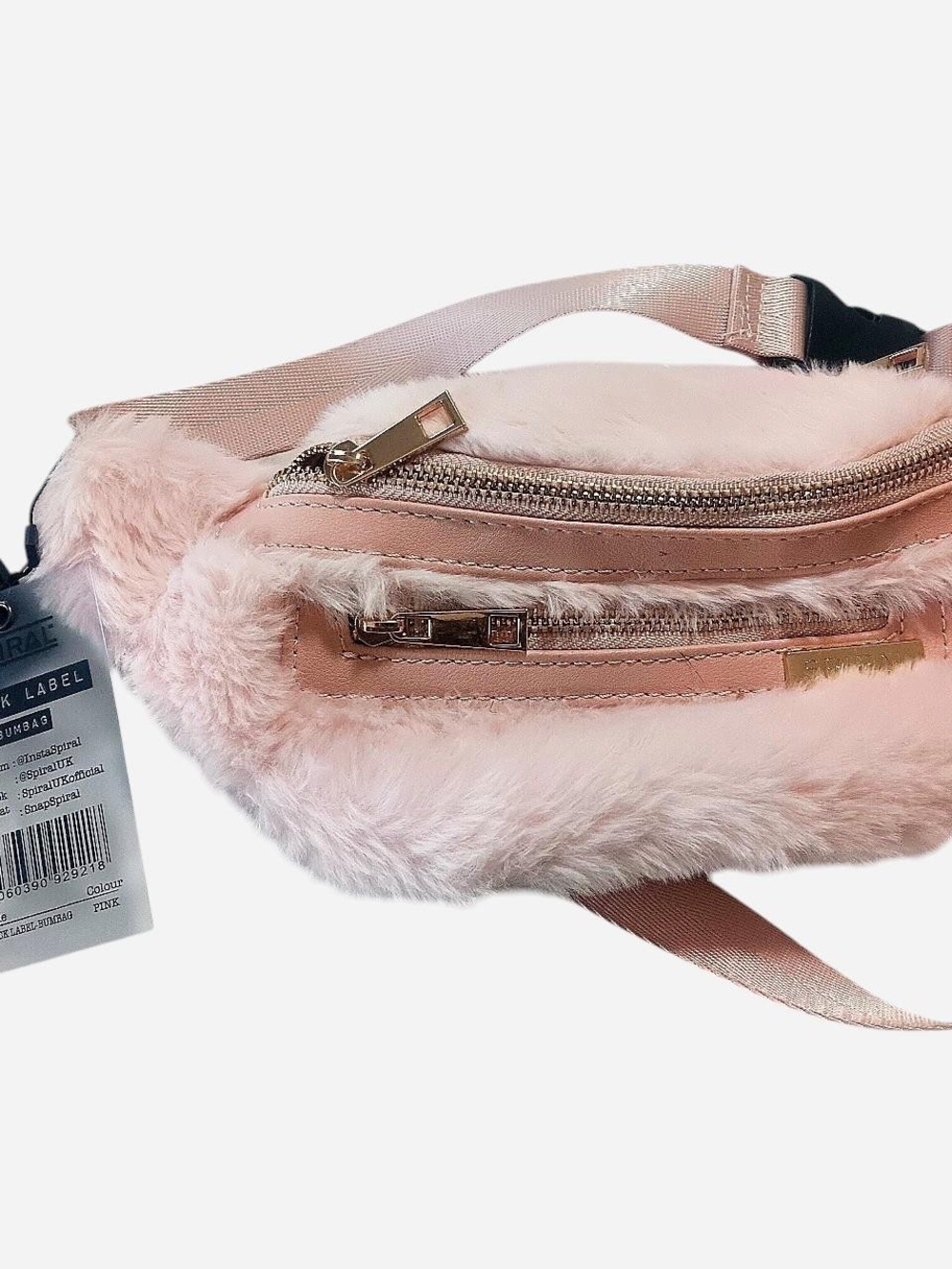 Plush Pink Faux-Fur Crossbody Belt Bag Rave Festival Edm Edc